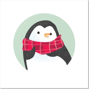 Penguin with Scarf Posters and Art